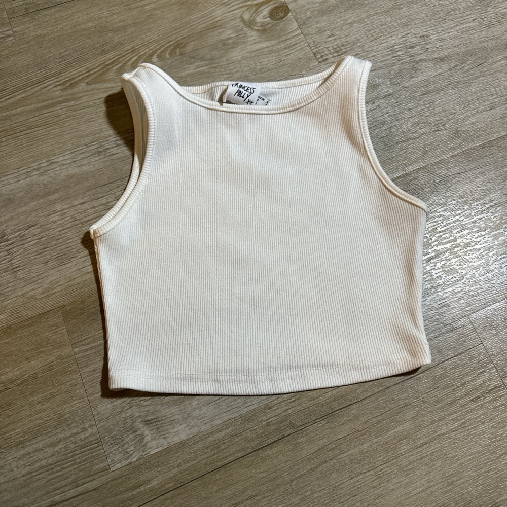 Princess Polly White Ribbed Tank Top